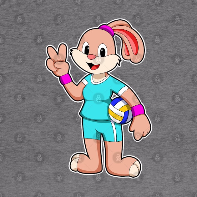 Rabbit at Sports with Volleyball by Markus Schnabel